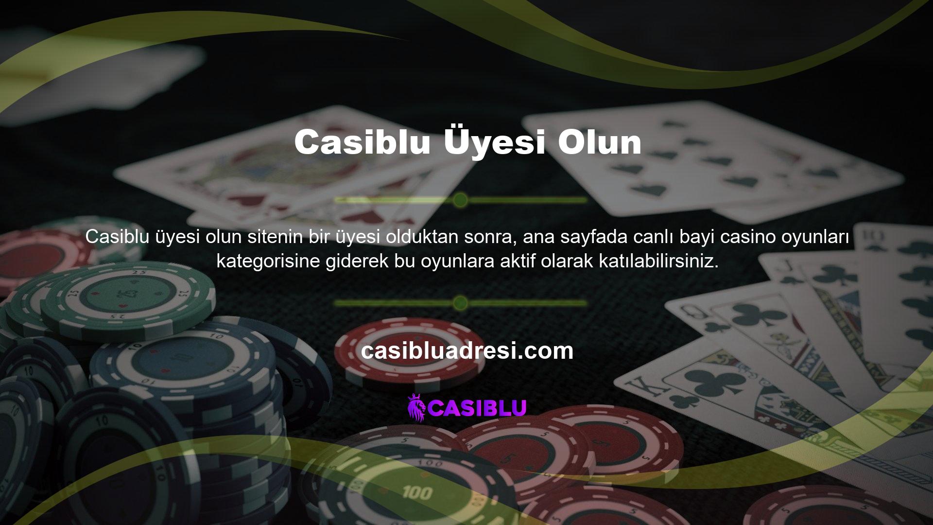 Casiblu Live Casino oyun seçenekleri genellikle çok iyi organize edilir